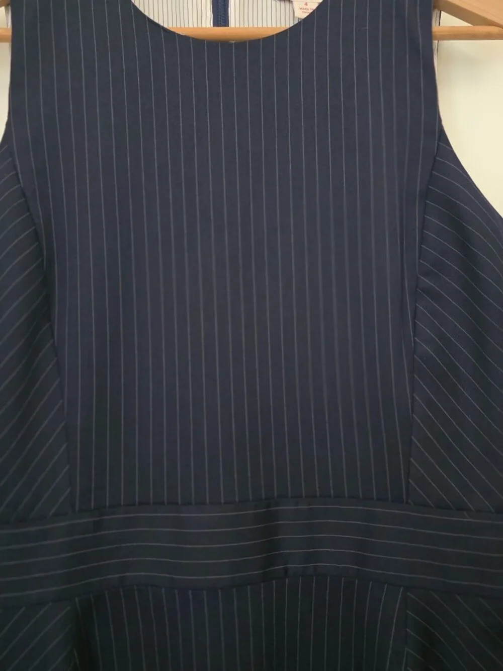 Brooks Brothers Red Fleece Navy Pinstripe Wool Blend Sheath Dress Women's Sz 4 - Picture 4 of 7
